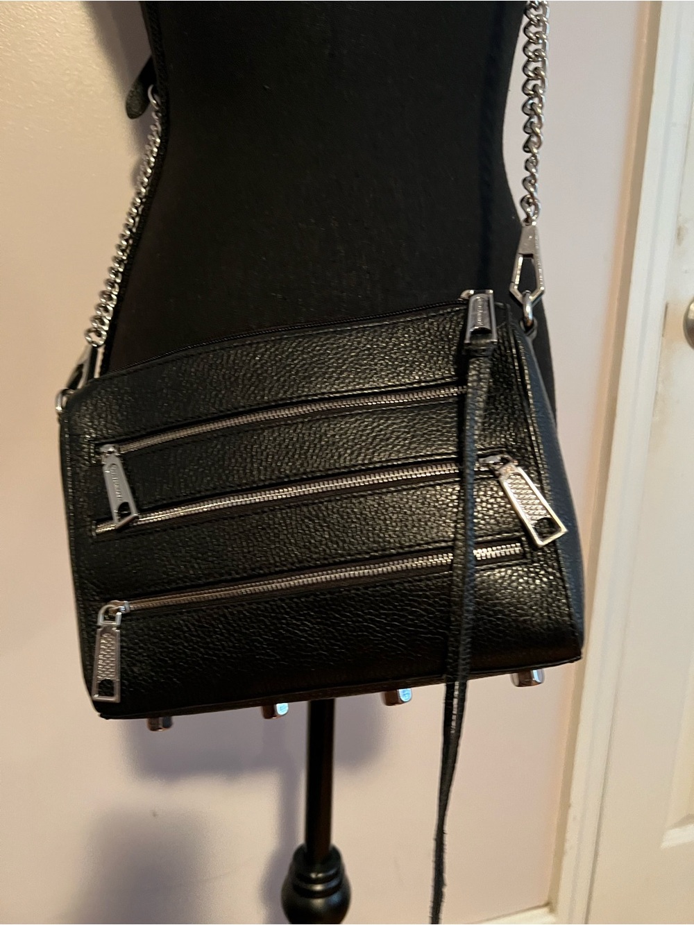 Rebecca Minkoff Black pebbled leather crossbody
